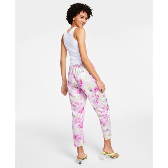 BAR III Women's Size Extra Large Pastel Satin Floral Cargo Pants NWOT - Picture 3 of 7